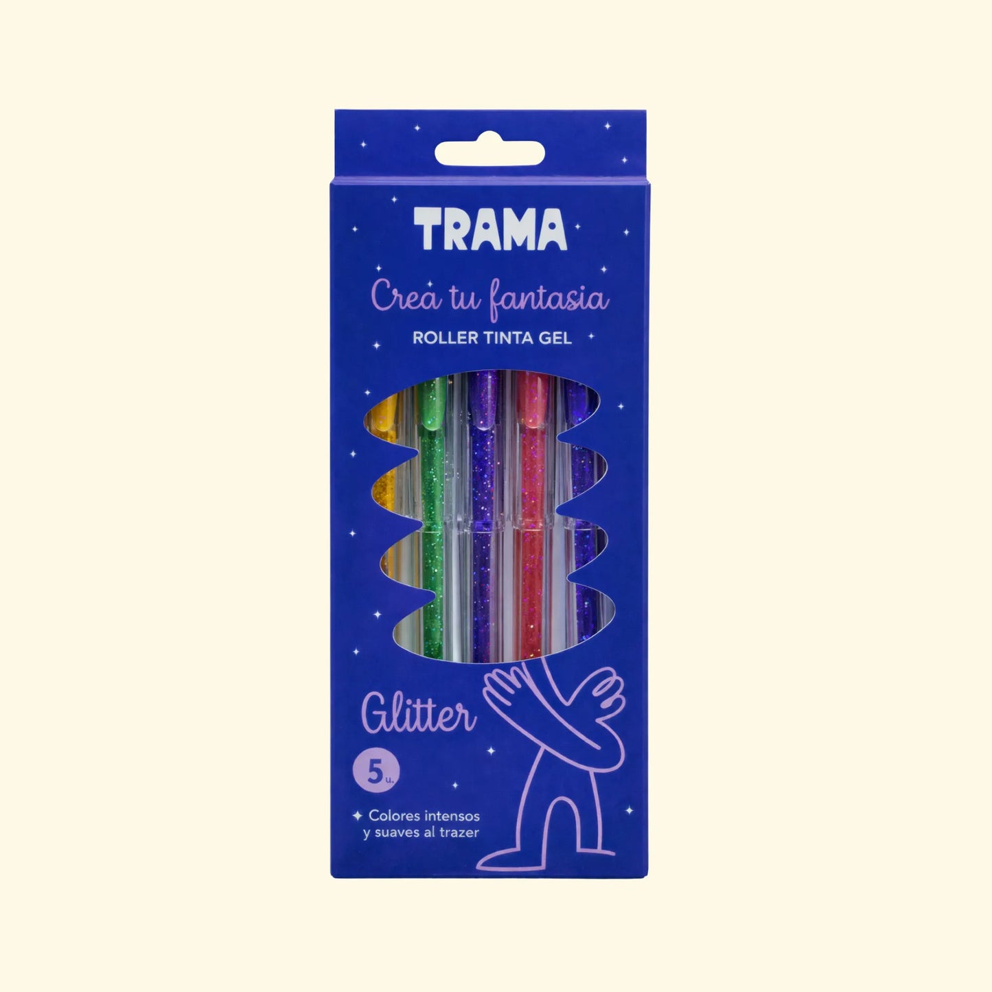 Bolígrafos Gel TRAMA Glitter x5 – Roller Tinta Gel