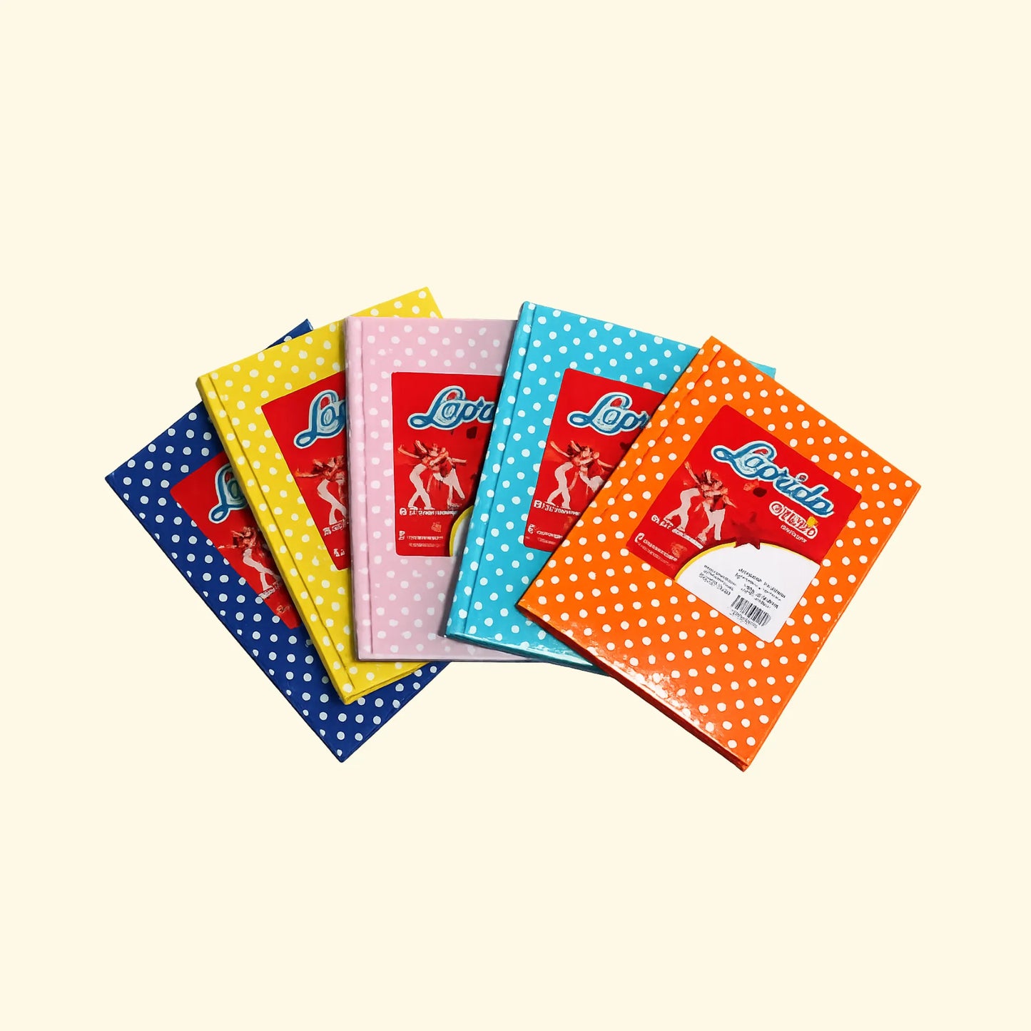 Cuaderno Laprida tapa dura forrado a lunares – 50 hojas