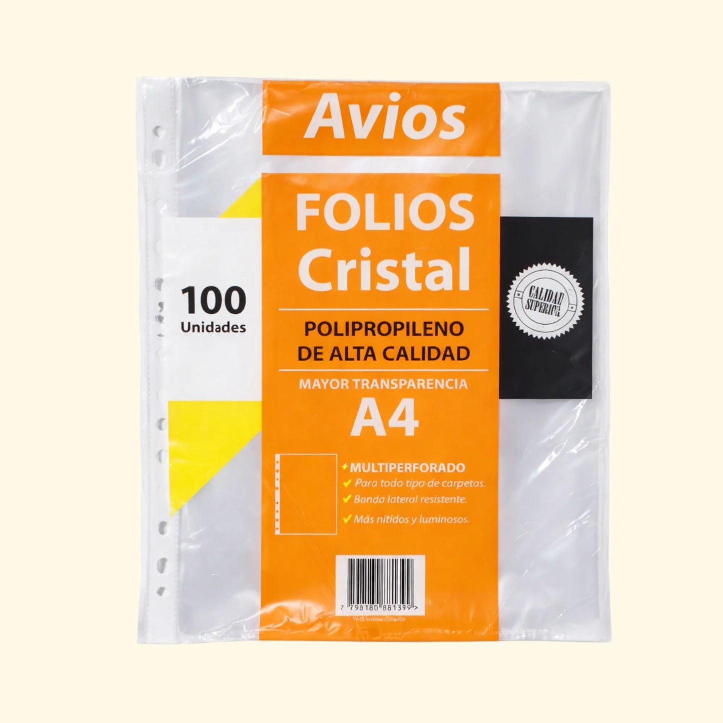 Folios cristal Avios A4 reforzado x10