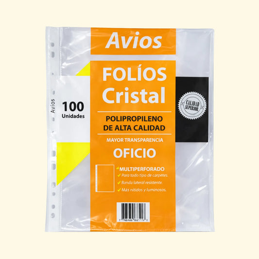 Folios cristal Avios Oficio x10